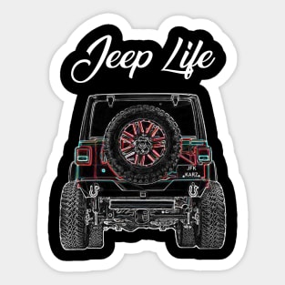 Jeep Life 4x4 Monster Rear View Sticker